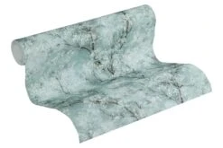 Tapete Vlies Blumen Pastelltürkis Weiss Braun 37420-3