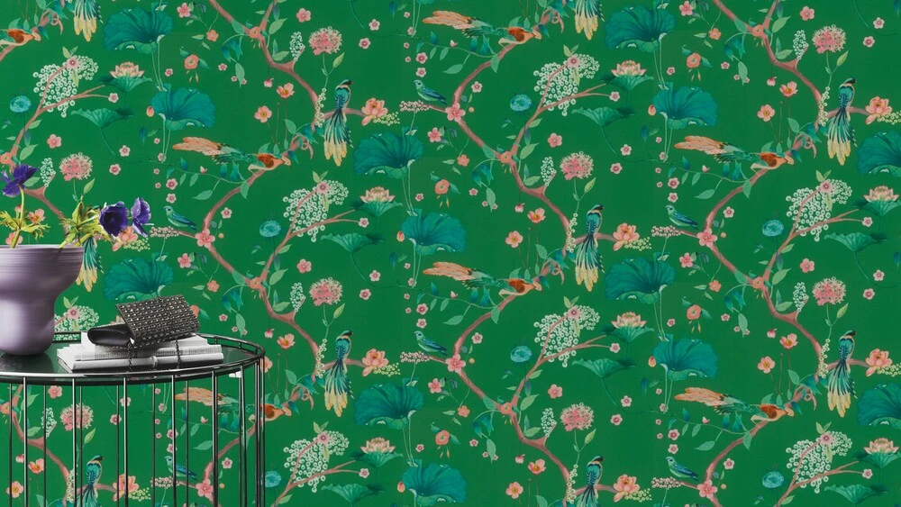 Tapete Vlies Rasch Blätter Vögel Grün Rosa 539455 5 Tapete Vlies Rasch Blätter Vögel Grün Rosa 539455 – Bild 3