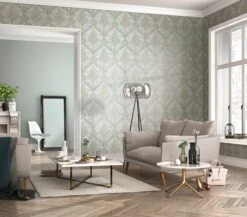 Tapete Vlies Rasch Einfarbig Grau-blau Metallic 420630 -Tapetengeschäft Tapete Vlies Rasch Einfarbig grau blau Metallic 420630 63206128