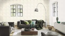 Tapete Vlies Stein-Optik Backstein Creme Hellgrau 446319 -Tapetengeschäft Tapete Vlies Stein Optik Backstein creme hellgrau