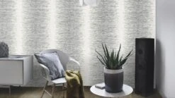 Tapete Vlies Streifen Silber Weiss Rasch Deco Style 413809 -Tapetengeschäft Tapete Vlies Streifen silber weiss Rasch Deco Styl