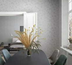 Tapete Vlies Uni Patina Hellgrau Silber Metallic 85757