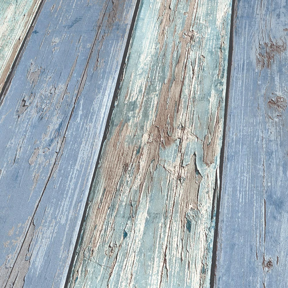 Tapete Vlies Vintage Holz-Optik Blau Braun 10200-08 6 Tapete Vlies Vintage Holz-Optik Blau Braun 10200-08 – Bild 4
