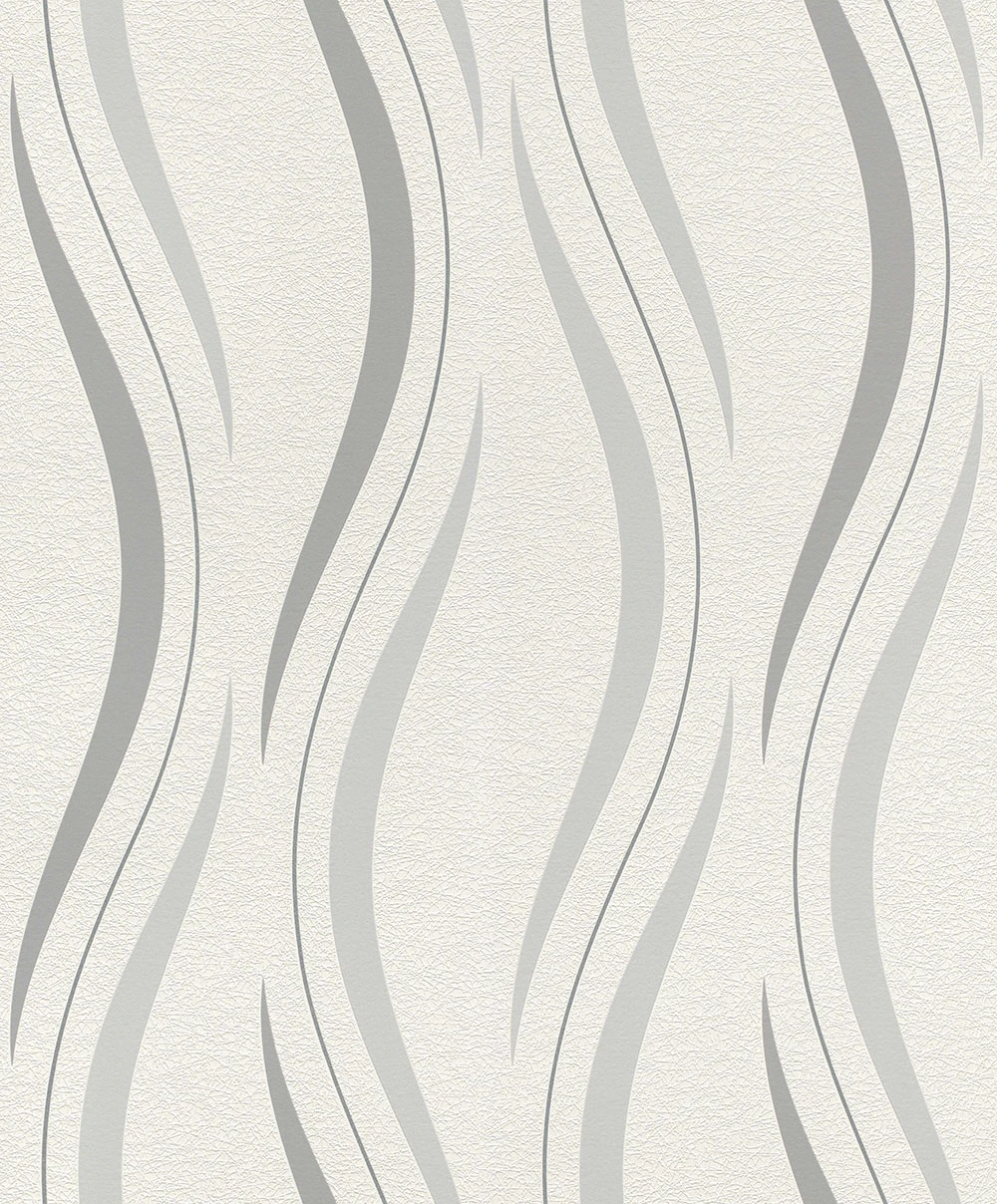 Tapete Vlies Wellen Grafik Weiß Glanz Rasch 476514 3 Tapete Vlies Wellen Grafik Weiß Glanz Rasch 476514