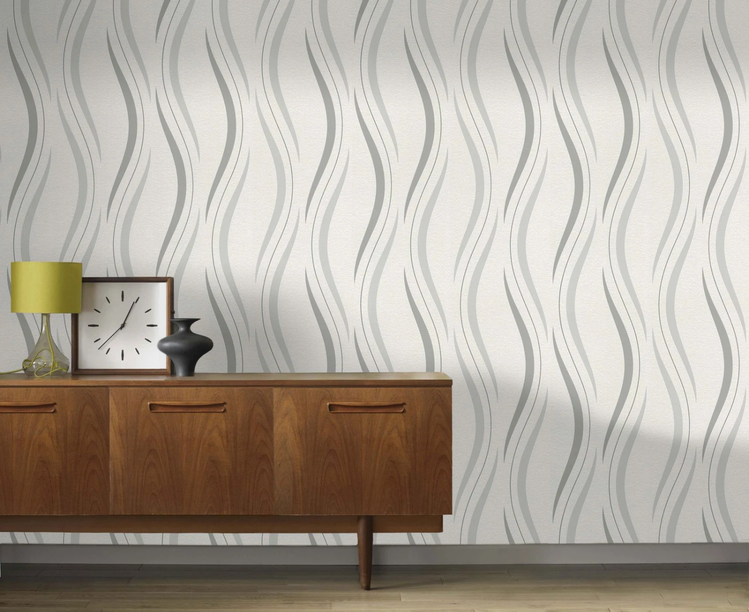 Tapete Vlies Wellen Grafik Weiß Glanz Rasch 476514 5 Tapete Vlies Wellen Grafik Weiß Glanz Rasch 476514 – Bild 3