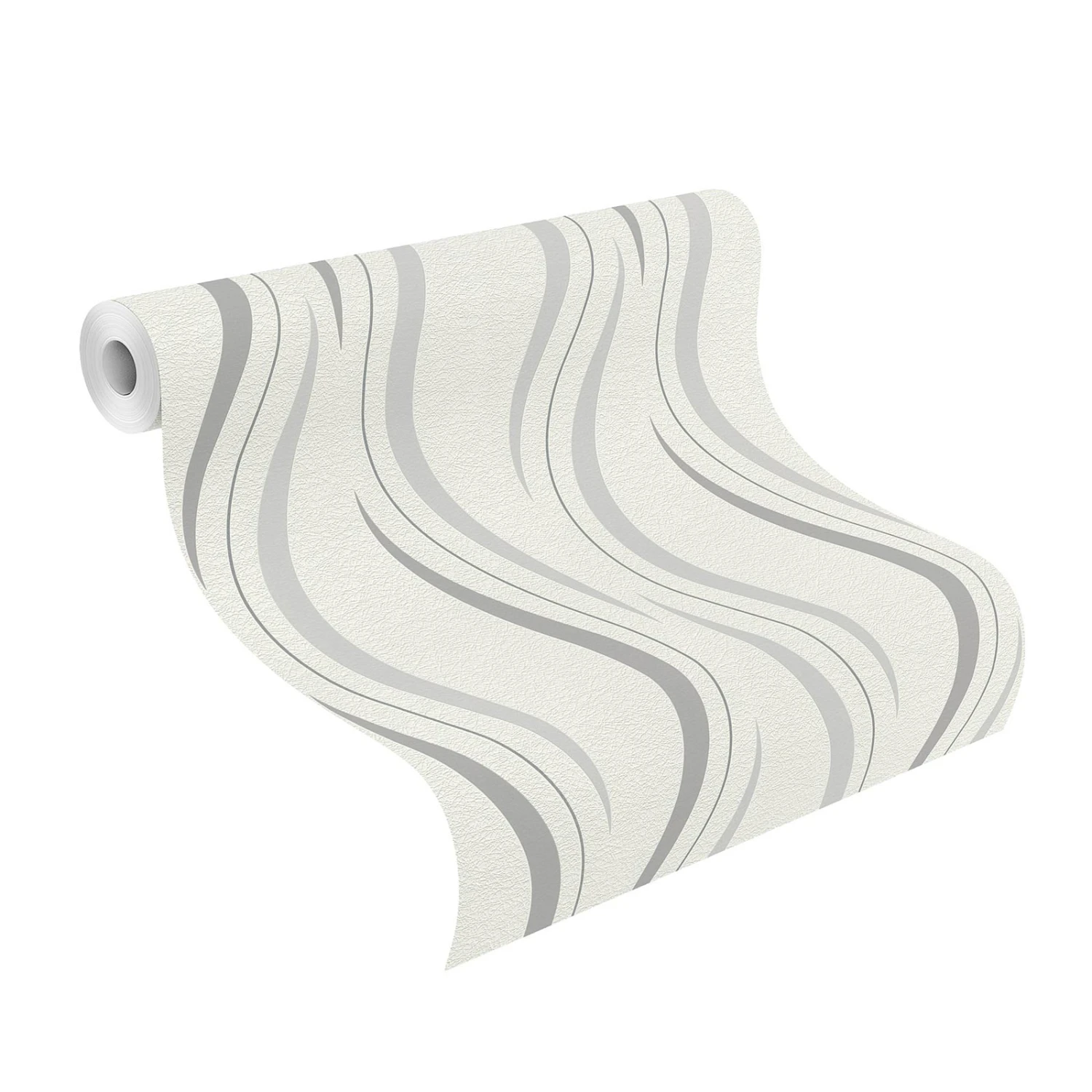 Tapete Vlies Wellen Grafik Weiß Glanz Rasch 476514 4 Tapete Vlies Wellen Grafik Weiß Glanz Rasch 476514 – Bild 2