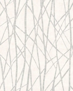 Tapete Vlies Äste Grafik Creme Grau Glanz Novamur 6747-30