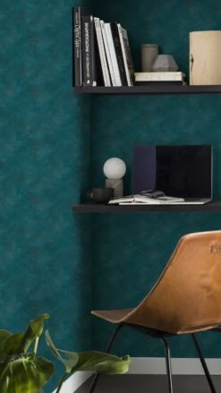 Tapete Vlies Meliert Einfarbig Petrol Gold Finca 417098 -Tapetengeschäft Tapete Vlies meliert Einfarbig petrol gold Finca 417098 63203674 2