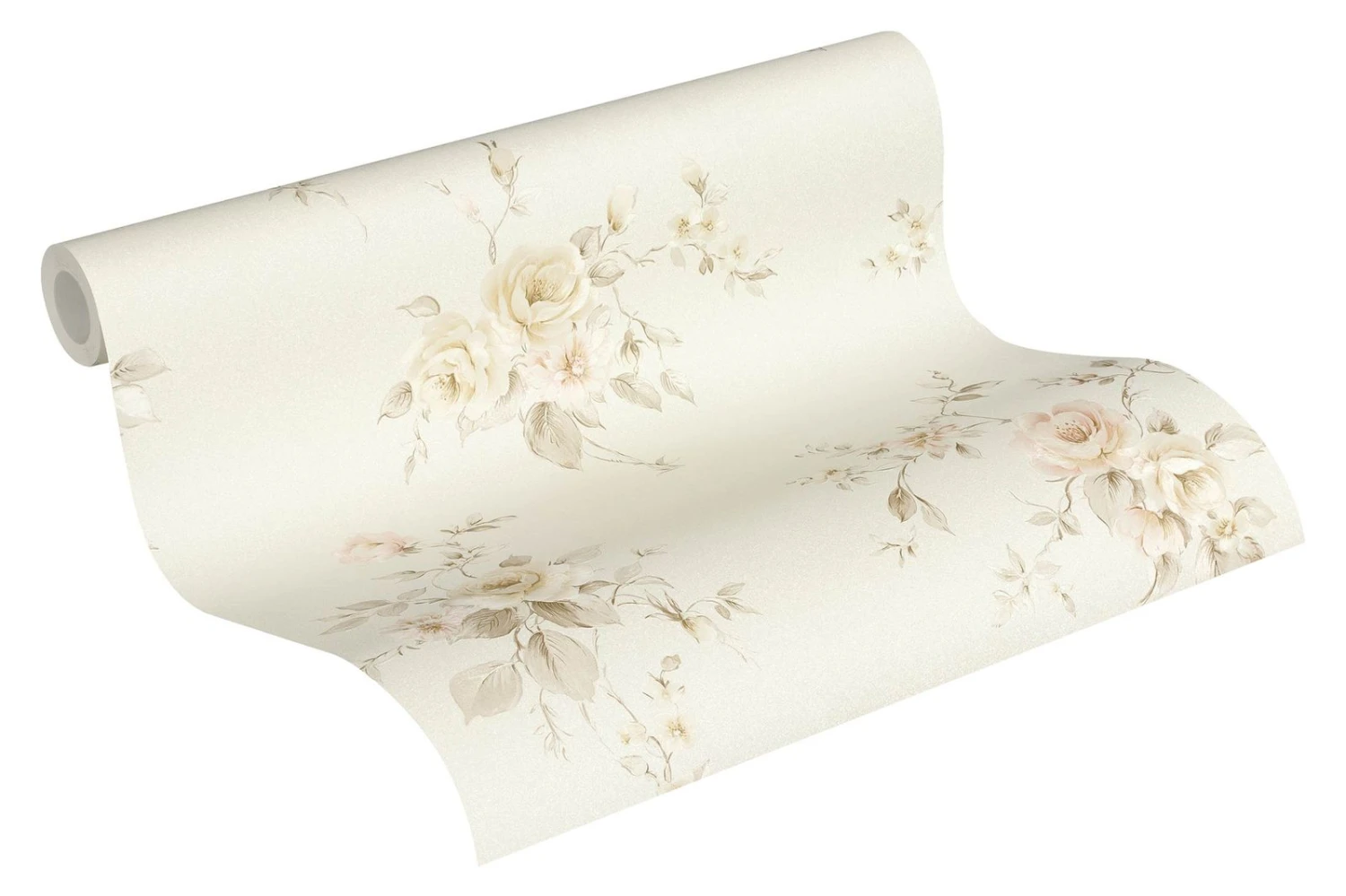 A.S. Creation Tapete Vlies Rosenblumen Creme Grau Beige 3723-38