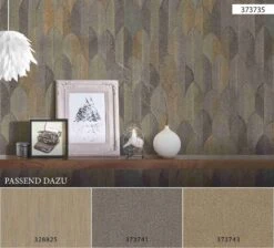 A.S. Creation Tapete Vlies Feder-Motiv Beige Grau Gold 37373-5 -Tapetengeschäft Tapete aus Vlies Feder Motiv beige grau gold 373735 63202881 1