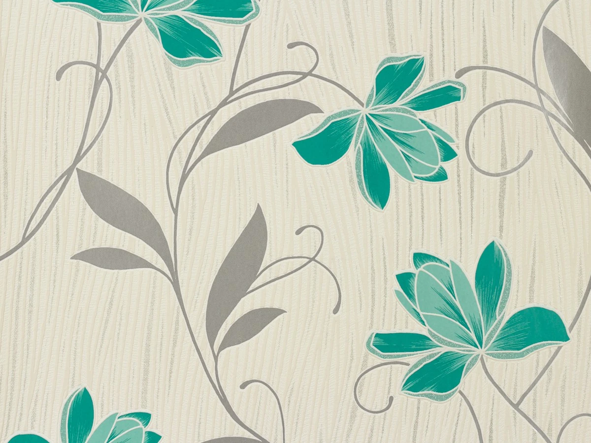 A.S. Création Tapete Chicago 3062-10 Blumen Weiß Türkis