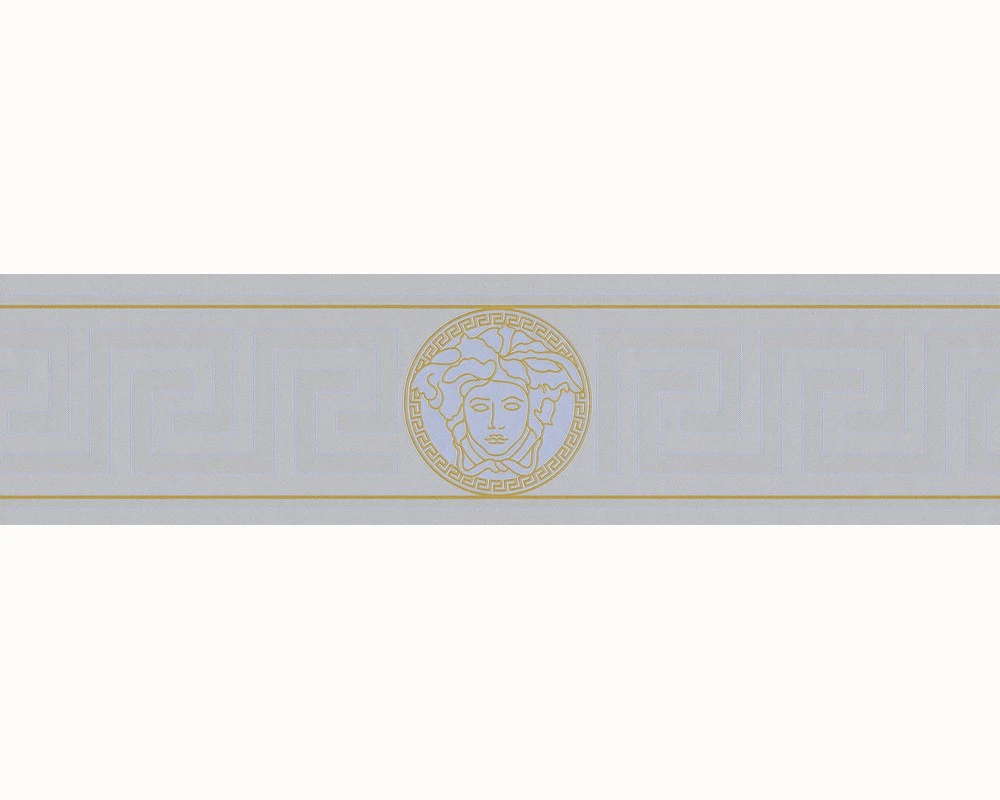 Versace Home Bordüre Medusa Silber-grau Gold Glanz 93522-5 3 Versace Home Bordüre Medusa Silber-grau Gold Glanz 93522-5