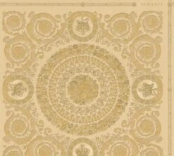 Versace Home Tapete Kacheln Beige Gold Metallic 370554