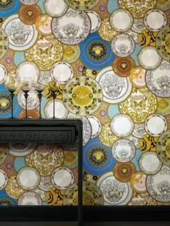Versace Home Tapete Teller Design Bunt Glanz 34901-1 -Tapetengeschäft Versace Home Tapete Teller Design bunt Glanz 34901 1 178141 3
