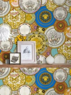 Versace Home Tapete Teller Design Bunt Glanz 34901-1 -Tapetengeschäft Versace Home Tapete Teller Design bunt Glanz 34901 1 178141 5