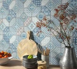 Vlies Tapete Fliesen Bohemian Blau Weiss Erismann 6315-08