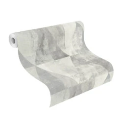 Tapetengeschäft 17 Tapetengeschäft -Tapetengeschäft Vlies Tapete Used Dreiecke grau creme Rasch 410945