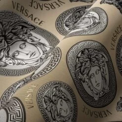 Versace Vliestapete 38611-4 Medusa Beige Gold Silber -Tapetengeschäft Vliestapete 38611 4 Medusa Beige VERSACE Home Tapete 63213733 1