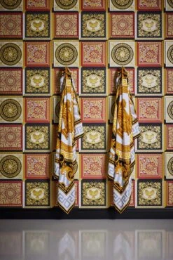 Versace Vliestapete 38704-6 Fliesen Optik Rot Schwarz -Tapetengeschäft Vliestapete 38704 6 Fliesen Optik Rot Schwarz VERSACE Home Tapete 63213747 2