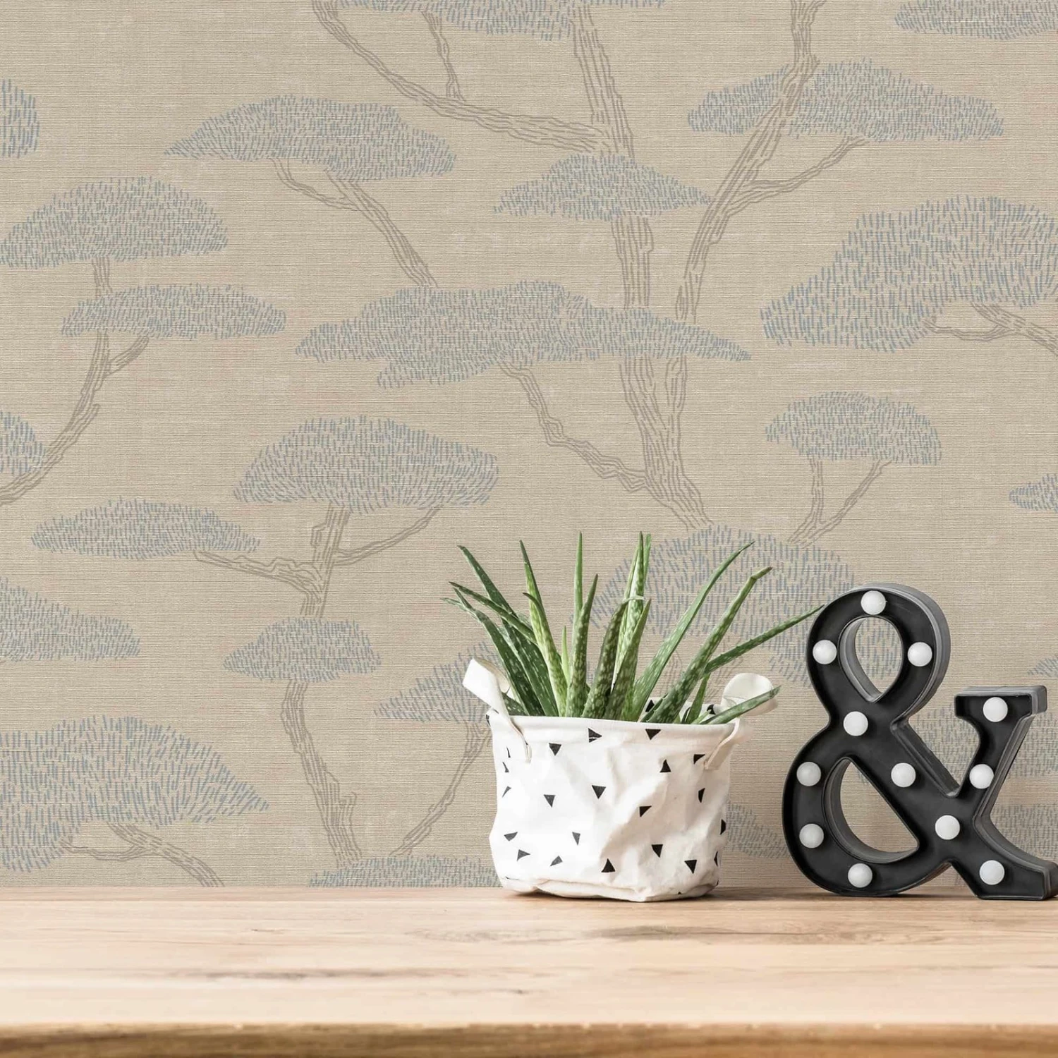 A.S. Creation Vliestapete 38741-1 AS Creation Beige Blau Baum Pinien 8 A.S. Creation Vliestapete 38741-1 AS Creation Beige Blau Baum Pinien – Bild 6