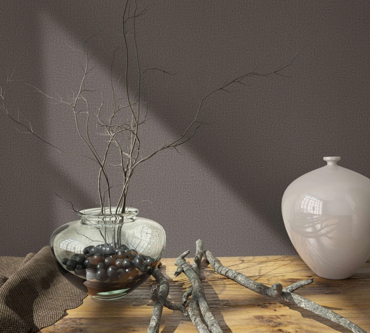 Vliestapete Braun Stoff Optik Marburg 34183 5 Vliestapete Braun Stoff Optik Marburg 34183 – Bild 3