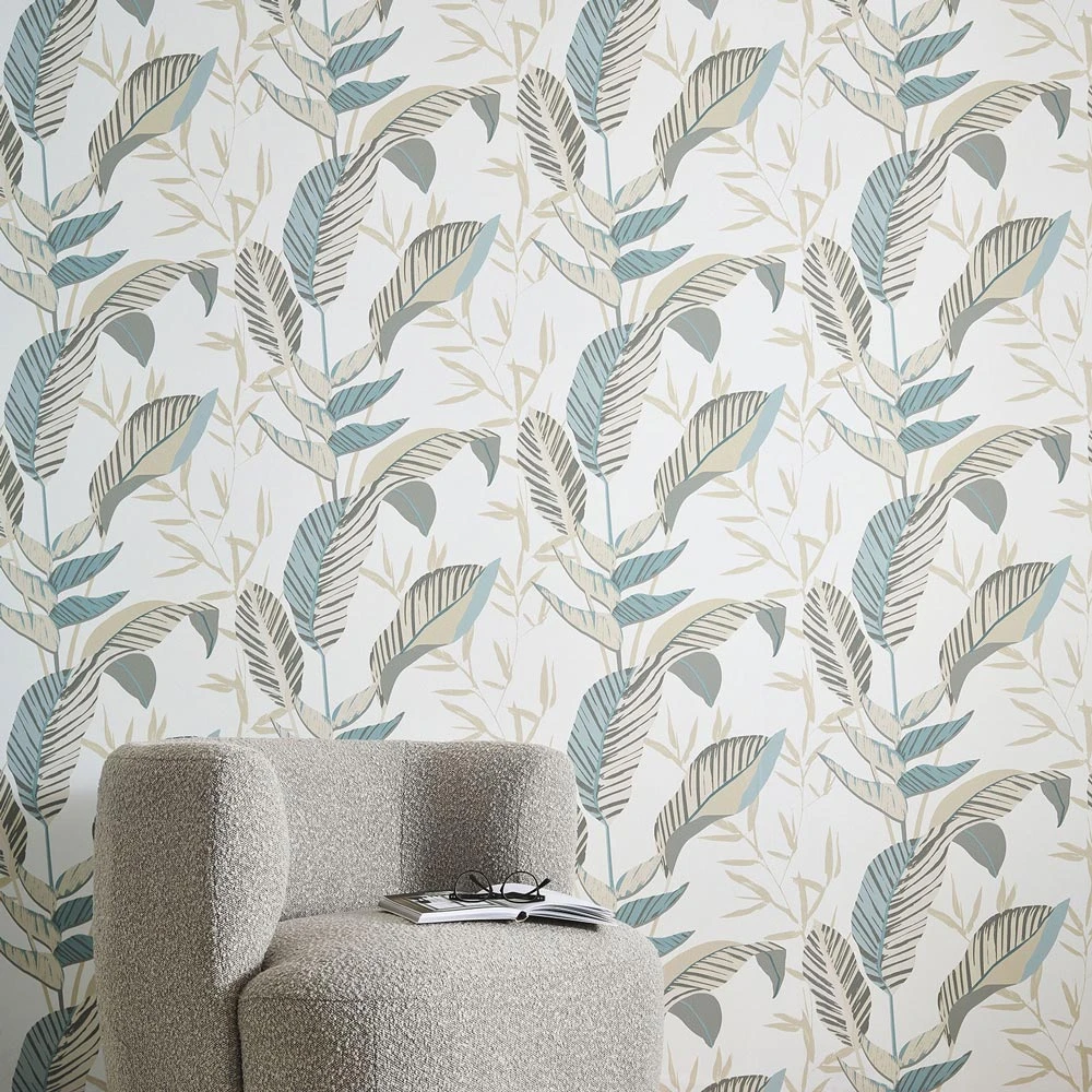 Vliestapete Elle Blattmuster Weiß Grün Beige 10332-07 7 Vliestapete Elle Blattmuster Weiß Grün Beige 10332-07 – Bild 5