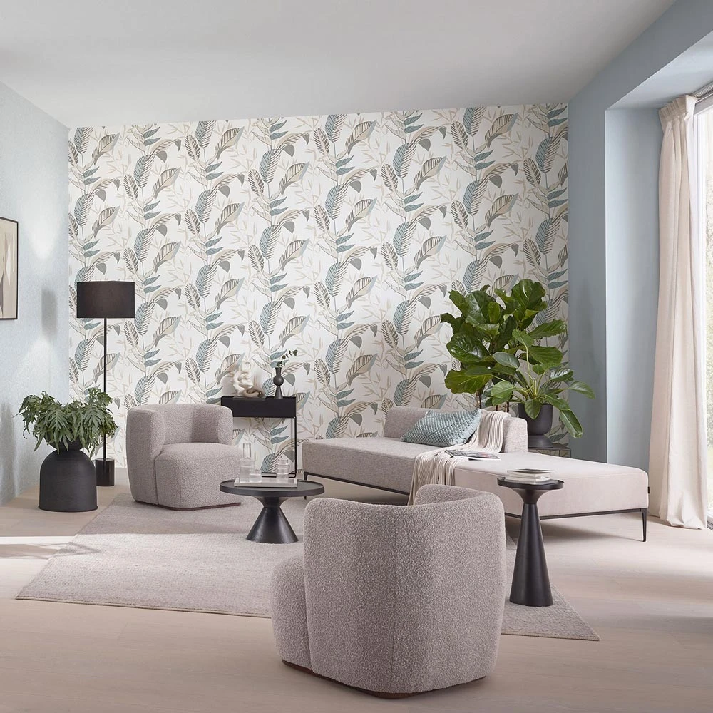 Vliestapete Elle Blattmuster Weiß Grün Beige 10332-07 8 Vliestapete Elle Blattmuster Weiß Grün Beige 10332-07 – Bild 6