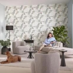 Vliestapete Elle Blattmuster Weiß Grün Beige 10332-07 15 Vliestapete Elle Blattmuster Weiß Grün Beige 10332-07 -Tapetengeschäft Vliestapete Elle Blaetter Weiss Gruen Beige 10332 07 63216402 6