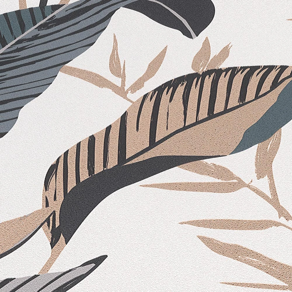 Vliestapete Elle Blattmuster Weiß Schwarz Gold 10332-15 5 Vliestapete Elle Blattmuster Weiß Schwarz Gold 10332-15 – Bild 3