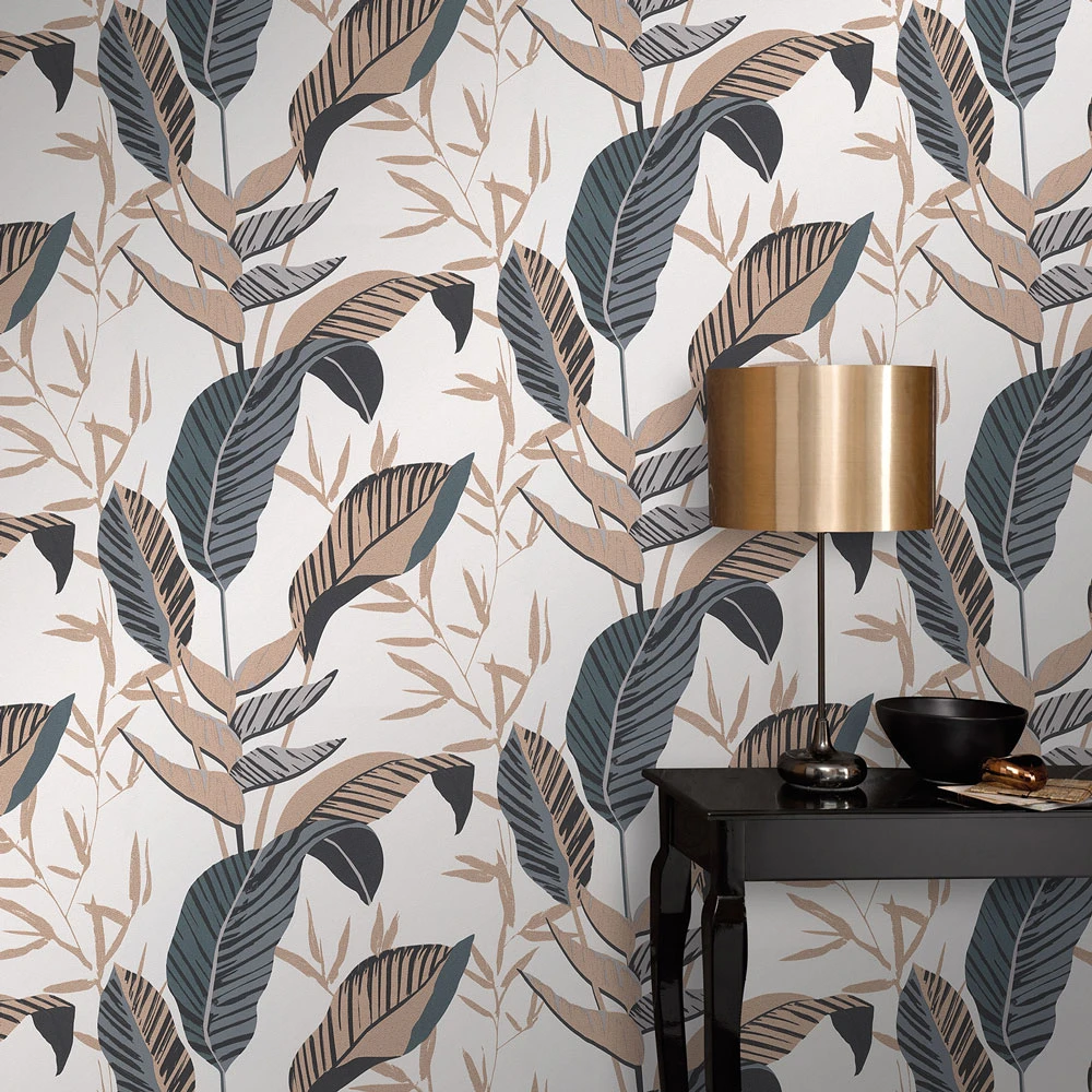Vliestapete Elle Blattmuster Weiß Schwarz Gold 10332-15 7 Vliestapete Elle Blattmuster Weiß Schwarz Gold 10332-15 – Bild 5