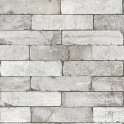 Tapete Vlies 3D Stein-Optik Mauer Vintage Grau Weiß 446302