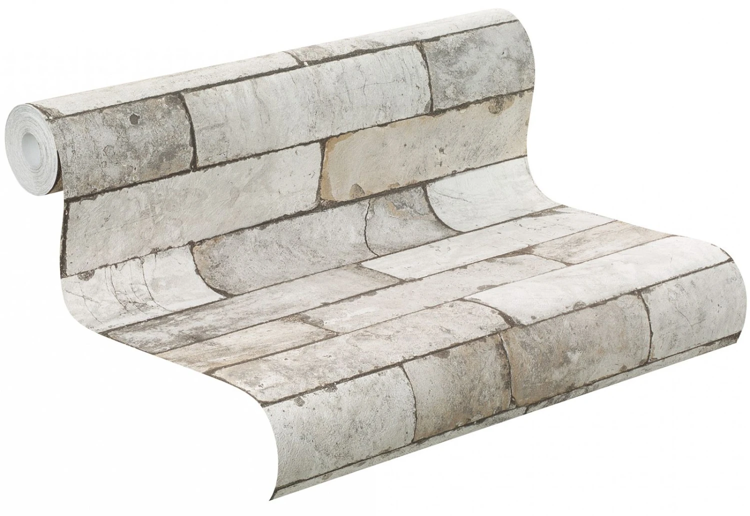 Tapete Vlies 3D Stein-Optik Mauer Vintage Grau Weiß 446302 4 Tapete Vlies 3D Stein-Optik Mauer Vintage Grau Weiß 446302 – Bild 2