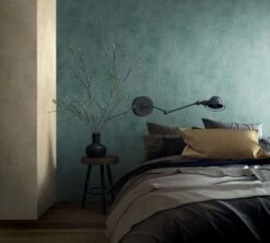 Vliestapete Petrol Uni Putz Optik Marburg 34189