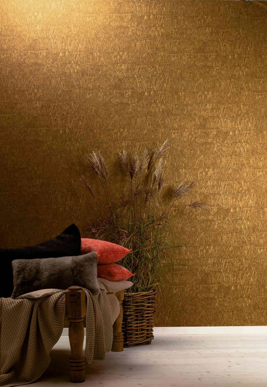 Vliestapete Stein-Optik Braun Gold Metallic 83946 4 Vliestapete Stein-Optik Braun Gold Metallic 83946 – Bild 2