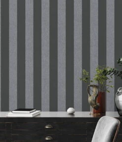 A.S. Creation Vliestapete Schwarz Grau Streifen Meliert 39029-4 -Tapetengeschäft Vliestapete Streifen Muster Schwarz Grau 39029 4 63215498 7