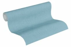 Vliestapete Uni Textil-Optik Hellblau 36925-8 -Tapetengeschäft Vliestapete Textil Optik blau weiss 36925 8 191354 1